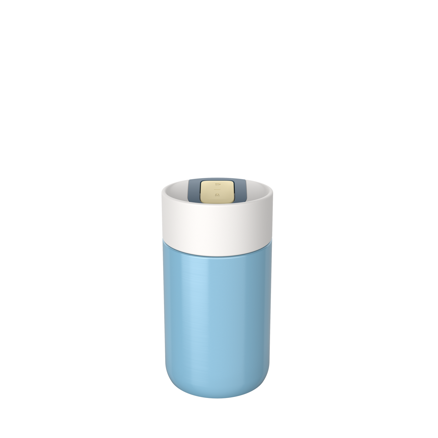 Rear view of Olympus 300ml Silk Blue travel mug